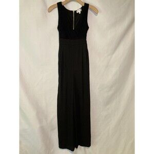 Emerald Sundae Women's Jumpsuit Size 3 Sleeveless Black Belted Wide Leg Pants